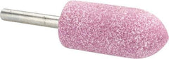 Tru-Maxx - 7/8" Head Diam x 2" Thickness, A11, Pointed Tree End, Aluminum Oxide Mounted Point - Pink, Medium Grade, 60 Grit, 25,420 RPM - Apex Tool & Supply
