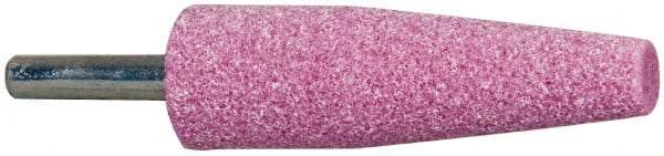 Tru-Maxx - 3/4" Head Diam x 2-1/2" Thickness, A1, Cone End, Aluminum Oxide Mounted Point - Pink, Medium Grade, 60 Grit, 20,960 RPM - Apex Tool & Supply