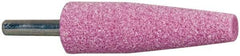 Tru-Maxx - 3/4" Head Diam x 2-1/2" Thickness, A1, Cone End, Aluminum Oxide Mounted Point - Pink, Medium Grade, 60 Grit, 20,960 RPM - Apex Tool & Supply