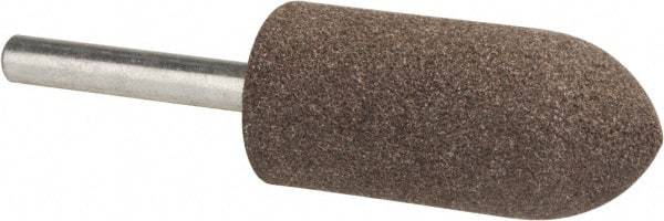 Tru-Maxx - 7/8" Head Diam x 2" Thickness, A11, Pointed Tree End, Aluminum Oxide Mounted Point - Medium Grade, 60 Grit, 25,420 RPM - Apex Tool & Supply