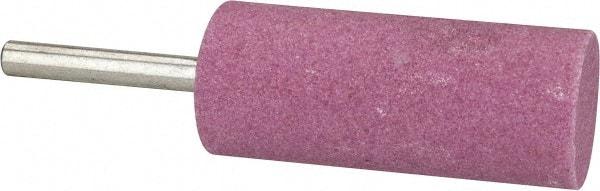 Tru-Maxx - 1" Head Diam x 2-1/2" Thickness, W223, Cylinder End, Aluminum Oxide Mounted Point - Pink, Medium Grade, 60 Grit, 12,370 RPM - Apex Tool & Supply