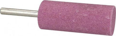 Tru-Maxx - 1" Head Diam x 2-1/2" Thickness, W223, Cylinder End, Aluminum Oxide Mounted Point - Pink, Medium Grade, 60 Grit, 12,370 RPM - Apex Tool & Supply