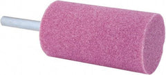 Tru-Maxx - 1-1/4" Head Diam x 2-1/2" Thickness, W233, Cylinder End, Aluminum Oxide Mounted Point - Pink, Medium Grade, 60 Grit, 14,250 RPM - Apex Tool & Supply