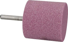 Tru-Maxx - 2" Head Diam x 2" Thickness, W244, Cylinder End, Aluminum Oxide Mounted Point - Pink, Medium Grade, 60 Grit, 11,750 RPM - Apex Tool & Supply