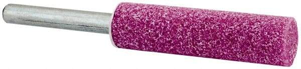 Tru-Maxx - 1/2" Head Diam x 2" Thickness, W189, Cylinder End, Aluminum Oxide Mounted Point - Pink, Medium Grade, 60 Grit, 26,830 RPM - Apex Tool & Supply