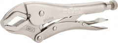 Irwin - 10" OAL Curved Jaw Locking Pliers - 3/4" Jaw Width, 2-1/4" Jaw Depth, 1-7/8" Jaw Opening, Standard Handle - Apex Tool & Supply