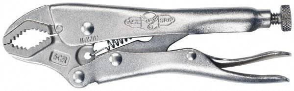 Irwin - 5" OAL Curved Jaw Locking Pliers - 3/4" Jaw Width, 2-1/4" Jaw Depth, 1-1/2" Jaw Opening, Standard Handle - Apex Tool & Supply