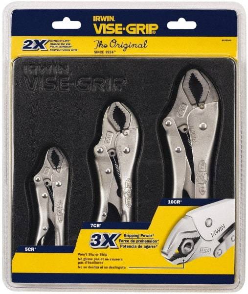 Irwin - 3 Piece Locking Plier Set - Comes in Tray - Apex Tool & Supply