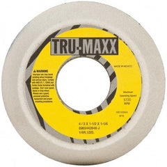 Tru-Maxx - 4" Diam, 1-1/4" Hole Size, 1-1/2" Overall Thickness, 46 Grit, Type 11 Tool & Cutter Grinding Wheel - Coarse Grade, Aluminum Oxide, J Hardness, 5,730 RPM - Apex Tool & Supply