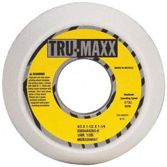Tru-Maxx - 4" Diam, 1-1/4" Hole Size, 1-1/2" Overall Thickness, 60 Grit, Type 11 Tool & Cutter Grinding Wheel - Medium Grade, Aluminum Oxide, K Hardness, 5,730 RPM - Apex Tool & Supply