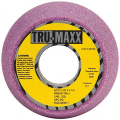 Tru-Maxx - 4" Diam, 1-1/4" Hole Size, 1-3/4" Overall Thickness, 46 Grit, Type 11 Tool & Cutter Grinding Wheel - Coarse Grade, Aluminum Oxide, J Hardness, 5,730 RPM - Apex Tool & Supply