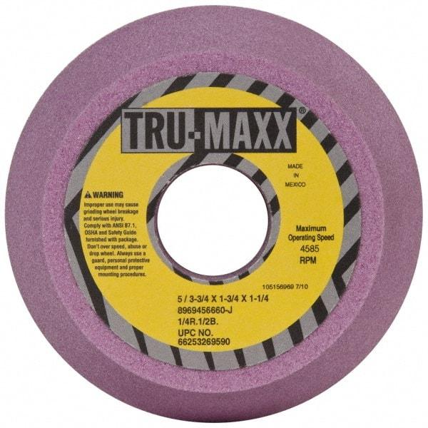 Tru-Maxx - 5" Diam, 1-1/4" Hole Size, 1-3/4" Overall Thickness, 60 Grit, Type 11 Tool & Cutter Grinding Wheel - Medium Grade, Aluminum Oxide, J Hardness, 4,585 RPM - Apex Tool & Supply