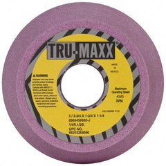 Tru-Maxx - 5" Diam, 1-1/4" Hole Size, 1-3/4" Overall Thickness, 60 Grit, Type 11 Tool & Cutter Grinding Wheel - Medium Grade, Aluminum Oxide, J Hardness, 4,585 RPM - Apex Tool & Supply