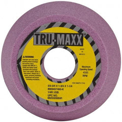 Tru-Maxx - 5" Diam, 1-1/4" Hole Size, 1-3/4" Overall Thickness, 60 Grit, Type 11 Tool & Cutter Grinding Wheel - Medium Grade, Aluminum Oxide, K Hardness, 4,585 RPM - Apex Tool & Supply