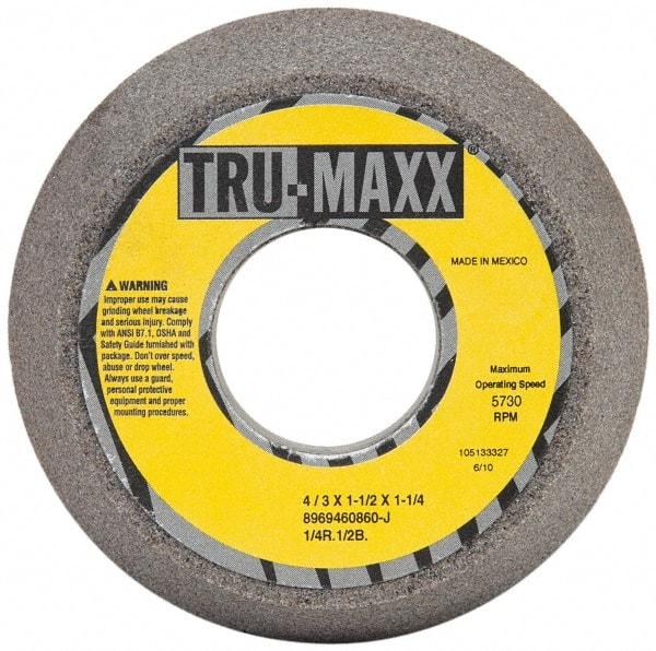 Tru-Maxx - 4" Diam, 1-1/4" Hole Size, 1-1/2" Overall Thickness, 60 Grit, Type 11 Tool & Cutter Grinding Wheel - Medium Grade, Aluminum Oxide, J Hardness, 5,730 RPM - Apex Tool & Supply
