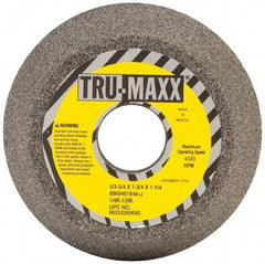 Tru-Maxx - 5" Diam, 1-1/4" Hole Size, 1-3/4" Overall Thickness, 46 Grit, Type 11 Tool & Cutter Grinding Wheel - Coarse Grade, Aluminum Oxide, J Hardness, 4,585 RPM - Apex Tool & Supply