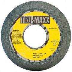 Tru-Maxx - 4" Diam, 1-1/4" Hole Size, 1-1/2" Overall Thickness, 100 Grit, Type 11 Tool & Cutter Grinding Wheel - Fine Grade, Silicon Carbide, I Hardness, 5,730 RPM - Apex Tool & Supply