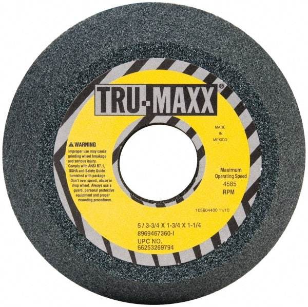 Tru-Maxx - 5" Diam, 1-1/4" Hole Size, 1-3/4" Overall Thickness, 60 Grit, Type 11 Tool & Cutter Grinding Wheel - Medium Grade, Aluminum Oxide, I Hardness, 4,585 RPM - Apex Tool & Supply