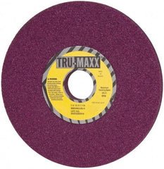 Tru-Maxx - 7" Diam x 1-1/4" Hole x 1/2" Thick, H Hardness, 46 Grit Surface Grinding Wheel - Aluminum Oxide, Type 1, Coarse Grade, 3,600 Max RPM, No Recess - Apex Tool & Supply