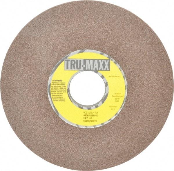 Tru-Maxx - 6" Diam, 1-1/4" Hole Size, 1/2" Overall Thickness, 80 Grit, Type 12 Tool & Cutter Grinding Wheel - Medium Grade, Aluminum Oxide, K Hardness, 4,140 RPM - Apex Tool & Supply