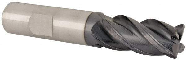 Value Collection - 5/8", 1-1/4" LOC, 5/8" Shank Diam, 3-1/2" OAL, 4 Flute, Solid Carbide Square End Mill - Single End, AlTiN Finish, Spiral Flute, Variable° Helix, Right Hand Cut, Right Hand Flute - Apex Tool & Supply
