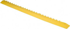 PRO-SAFE - 3.25' Long x 0.25' Wide, Anti-Fatigue Modular Matting Ramp Edge - Male, Yellow, Series Pro-Safe - Apex Tool & Supply
