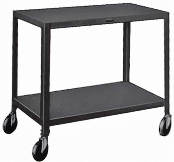 Made in USA - 500 Lb Capacity, 18" Wide x 30" Long x 34-1/2" High Service Cart - 3 Shelf, Steel, Swivel Casters - Apex Tool & Supply