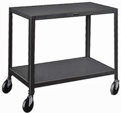 Made in USA - 500 Lb Capacity, 18" Wide x 30" Long x 34-1/2" High Service Cart - 3 Shelf, Steel, Swivel Casters - Apex Tool & Supply