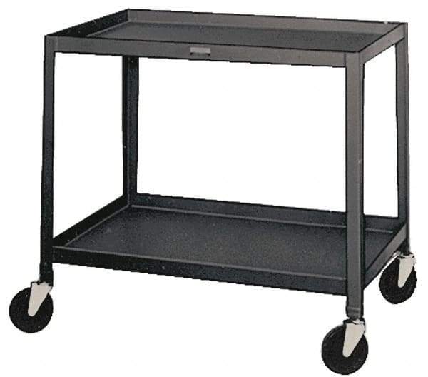 Made in USA - 500 Lb Capacity, 18" Wide x 36" Long x 34-1/2" High Service Cart - 3 Shelf, Steel, Swivel Casters - Apex Tool & Supply