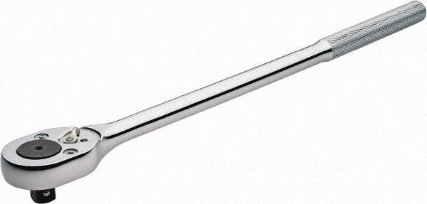 Proto - 1/2" Drive Pear Head Ratchet - Chrome Finish, 16" OAL, 24 Gear Teeth, Standard Head - Apex Tool & Supply