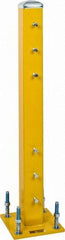 Steel King - Double 42 Inch High Center Steel Guard Rail Mount Post - Yellow, 10 Inch Mounted Length x 10 Inch Mounted Width For Use with Steel King Railing - Apex Tool & Supply