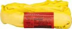 Lift-All - 3' Long x 3" Wide, 16,800 Lb Vertical Capacity, Polyester Web Sling - 6,700 Lb Choker Capacity, 1-1/8" Diam Chain, Yellow - Apex Tool & Supply
