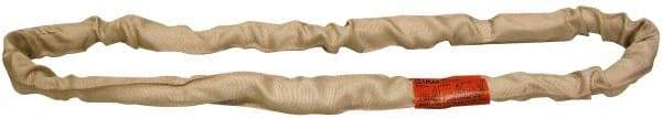 Lift-All - 9' Long x 1-7/8" Wide, Polyester Web Sling - 8,500 Lb Choker Capacity, 1-1/8" Diam Chain, Tan - Apex Tool & Supply
