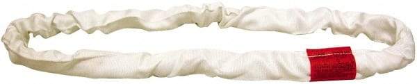 Lift-All - 9' Long x 2-1/8" Wide, Polyester Web Sling - 13,400 Lb Choker Capacity, 1-3/8" Diam Chain, White - Apex Tool & Supply
