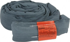 Lift-All - 6' Long x 3-1/4" Wide, 31,000 Lb Vertical Capacity, Polyester Web Sling - 24,800 Lb Choker Capacity, 2-1/4" Diam Chain, Gray - Apex Tool & Supply