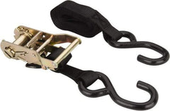 Lift-All - 10' Long x 1" Wide, 1,000 Lb Basket Capacity, 700 Lb Vertical Capacity, Nylon Web Sling - Black - Apex Tool & Supply