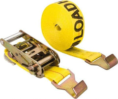 Lift-All - 27' Long x 2" Wide, 1,600 Lb Basket Capacity, 1,600 Lb Vertical Capacity, Polyester Web Sling - Yellow - Apex Tool & Supply