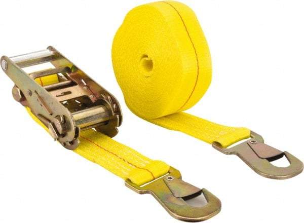 Lift-All - 27' Long x 2" Wide, 1,600 Lb Basket Capacity, 1,600 Lb Vertical Capacity, Polyester Web Sling - Yellow - Apex Tool & Supply