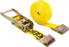 Lift-All - 27' Long x 2" Wide, 3,300 Lb Basket Capacity, 3,300 Lb Vertical Capacity, Polyester Web Sling - Yellow - Apex Tool & Supply