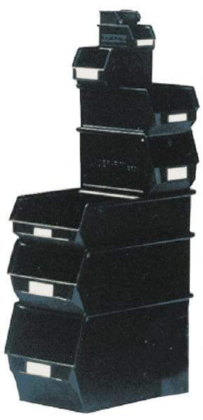SSI Schaefer - 22 Lb. Load Capacity, 13-3/4" Deep, Black Polypropylene Hopper Stacking Bin - 5-3/4" High x 7-7/8" Wide x 13-3/4" Long - Apex Tool & Supply