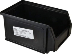 SSI Schaefer - 11 Lb. Load Capacity, 9-1/4" Deep, Black Polypropylene Hopper Stacking Bin - 4-3/4" High x 5-3/4" Wide x 9-1/4" Long - Apex Tool & Supply