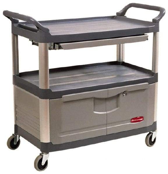 Rubbermaid - 300 Lb Capacity, 20" Wide x 40-5/8" Long x 37-13/16" High Instrument Cart - 2 Shelf, Plastic - Apex Tool & Supply
