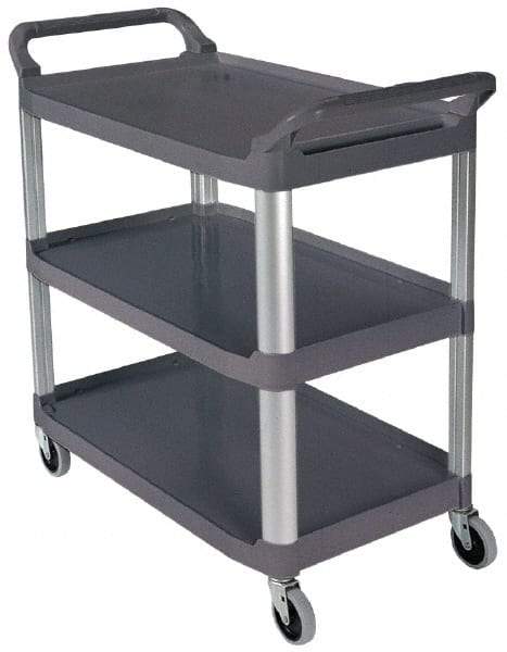 Rubbermaid - 300 Lb Capacity, 20" Wide x 40-5/8" Long x 37-13/16" High Standard Utility Cart - 3 Shelf, Plastic - Apex Tool & Supply