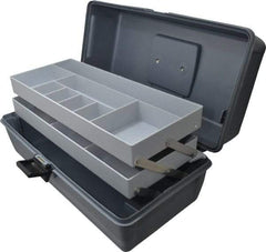 Flambeau - 11 Compartment 2 Tray Tool Box - 15" Wide x 6-3/4" Deep x 6-1/2" High, Copolymer Resin, Gray - Apex Tool & Supply