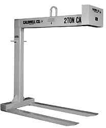 Caldwell - 2,000 Lb Capacity Pallet Lifter - 48" Long x 2" Wide, 3" Eye Thickness, 25" Outside Diameter - Apex Tool & Supply