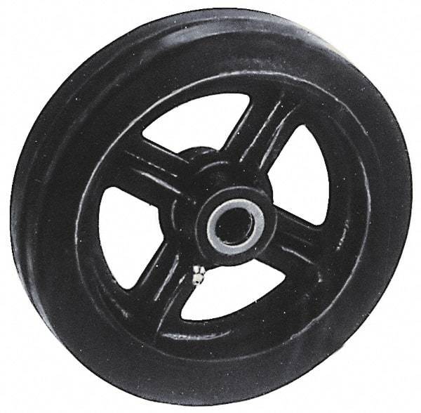 Fairbanks - 12 Inch Diameter x 2-1/2 Inch Wide, Rubber Caster Wheel - 900 Lb. Capacity, 2-3/4 Inch Hub Length, 1 Inch Axle Diameter, Roller Bearing - Apex Tool & Supply