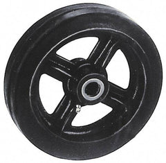 Fairbanks - 12 Inch Diameter x 2-1/2 Inch Wide, Rubber Caster Wheel - 900 Lb. Capacity, 2-3/4 Inch Hub Length, 1 Inch Axle Diameter, Roller Bearing - Apex Tool & Supply
