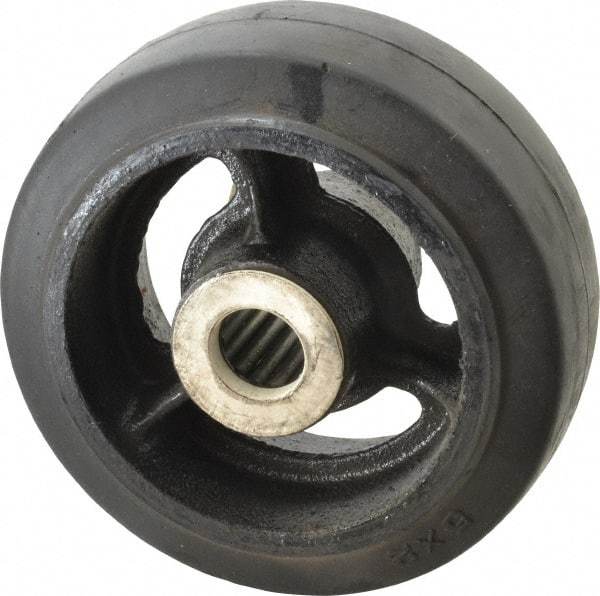 Fairbanks - 5 Inch Diameter x 2 Inch Wide, Rubber Caster Wheel - 350 Lb. Capacity, 2-3/16 Inch Hub Length, 3/4 Inch Axle Diameter, Roller Bearing - Apex Tool & Supply