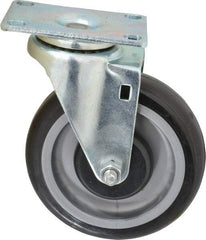 Fairbanks - 5" Diam x 1-1/4" Wide x 6-15/32" OAH Top Plate Mount Swivel Caster - Polyurethane, 275 Lb Capacity, Ball Bearing, 2-7/8 x 3-5/8" Plate - Apex Tool & Supply