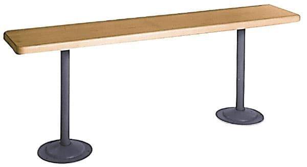 Made in USA - 8' Long x 9-1/2" Wide x 1-1/4" Thick, Maple Wood Bench Seat - Order Pedestals Separately - Apex Tool & Supply